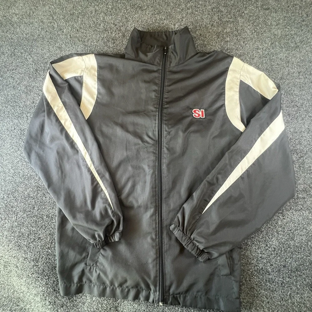 Sports Illustrated Mens XL Windbreaker‎ Gray 90s Lightweight EUC!